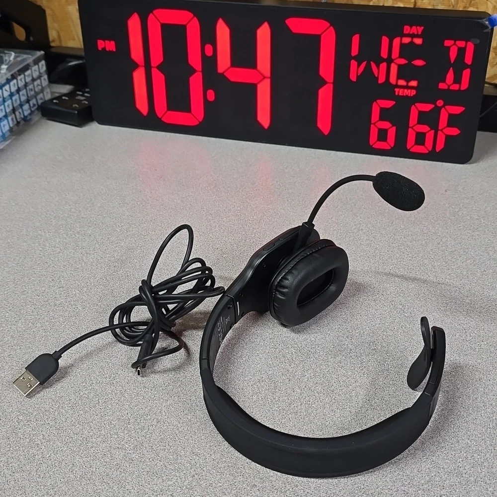 (005) Lot of 2 TECKNET Trucker Bluetooth Headphones/Microphone Noise Canceling